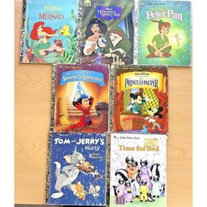Vintage Little Golden Books LOT OF 7 Disney Random Children Original Collection